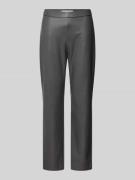 Regular fit broek in leerlook in verkort model, model 'MACY'