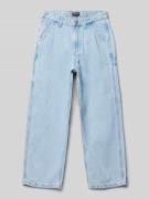 Straight leg jeans met labelpatch, model 'ALEX'