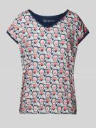 T-shirt met all-over motief en V-hals