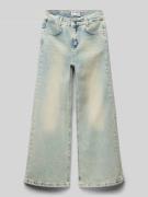 Wide leg jeans met labelpatch