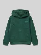 Hoodie met labelstitchings