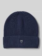 Beanie met omslag en labelpatch