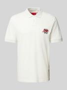 Regular fit poloshirt met labelprint en -stitching