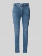 Slim fit jeans met knoop- en ritssluiting, model 'Montana'