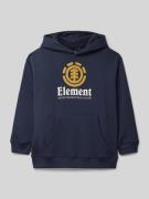 Hoodie met labelprint en kangoeroezak