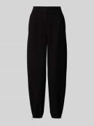 Tapered fit stoffen broek met bandplooien, model 'Olivia'