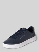 Sneakers van leer met labeldetails