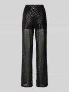 Loose fit mesh broek met pailletten, model 'SAFINA'