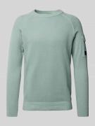 Regular fit gebreide pullover met raglanmouwen en structuurmix