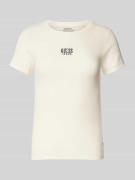 Slim fit T-shirt met labelstitching