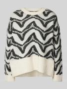 Oversized gebreide pullover met all-over motief, model 'JANE'