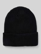 Beanie van ribtricot met omslag, model 'HEXO'