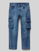 Regular fit jeans met cargozakken