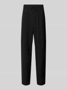 Tailored fit stoffen broek met bandplooien