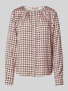 Regular fit blouse van satijn met blinde knoopsluiting