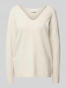 Gebreide pullover met V-hals, model 'Claura'