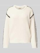 Gebreide pullover met siernaad