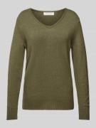 Gebreide pullover met afgeronde V-hals