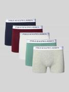 Boxershort met elastische band met label in een set van 5 stuks