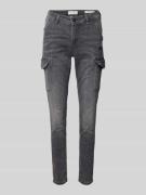 Slim fit jeans met cargozakken, model 'AMELIE'