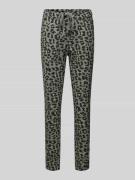 Slim fit stoffen broek met tunnelkoord, model 'AN44NI'