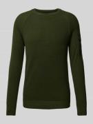 Regular fit gebreide pullover met raglanmouwen en structuurmix