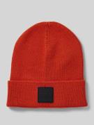 Beanie met labeldetail, model 'Foxxy'