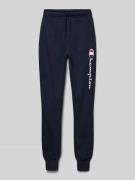 Regular fit sweatpants met labelstitching