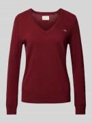 Wollen pullover met V-hals