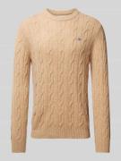 Gebreide pullover met kabelpatroon