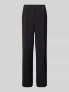 Wide leg stoffen broek met labelapplicatie