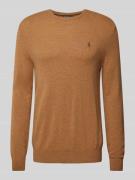 Gebreide pullover van lanawol met ronde hals