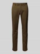 Slim stretch fit chino met riemlussen