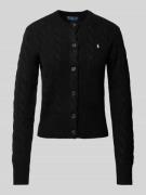 Wollen cardigan met kabelpatroon