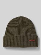 Beanie met labeldetail, model 'WILBERT'