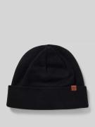 Beanie met labeldetail, model 'WILLES'