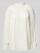 Blouse van viscose met plooien