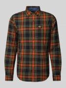 Slim fit vrijetijdsoverhemd met labelpatch, model 'Lumberjack'