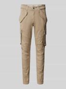 Tapered fit cargobroek met klepzakken, model 'COMBAT PANT'