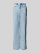 Wide fit high waist jeans met strass-steentjes, model 'TESSA'