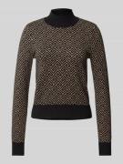 Regular fit gebreide pullover van viscosemix met geometrisch motief, m...