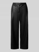 Wide leg broek in leerlook, model 'DAGMA'