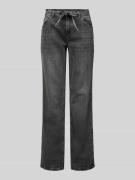 Slim fit jeans van puur katoen met strikceintuur, model 'BREE'