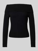 Slim fit gebreide pullover met off shoulder-mouwen, model 'KATIA'