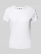 Slim fit T-shirt met labelstitching