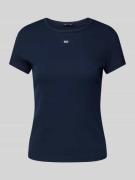 Slim fit T-shirt met labelstitching