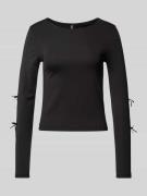 Regular fit shirt met lange mouwen met strikken, model 'SELINA'