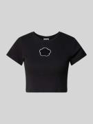 Kort T-shirt met cut-out, model 'STINE'