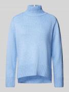 Regular fit gebreide pullover van zachte viscosemix met opstaande kraa...