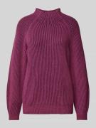 Loose fit gebreide pullover met gestreept ribmotief